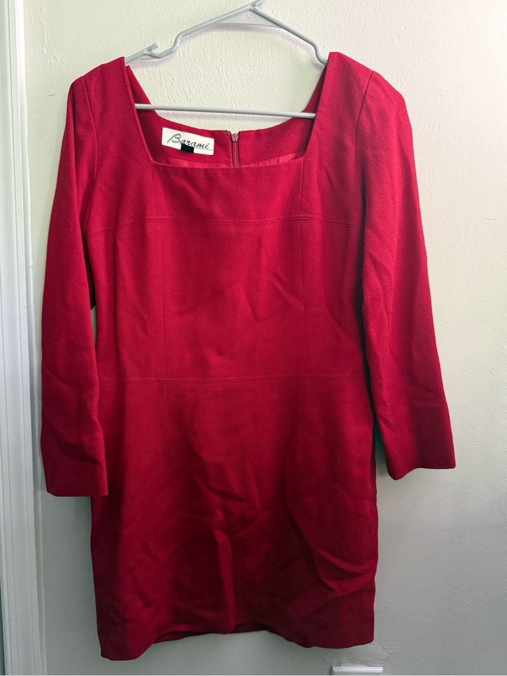 Barami Red Long-Sleeve Sheath Dress